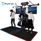 선수들 2명 플랫폼 게임을 걷는 쌍 방향 게임 장비 VR (가상현실)을 촬영하는 VR (가상현실)을 촬영하는 VR 놀이공원