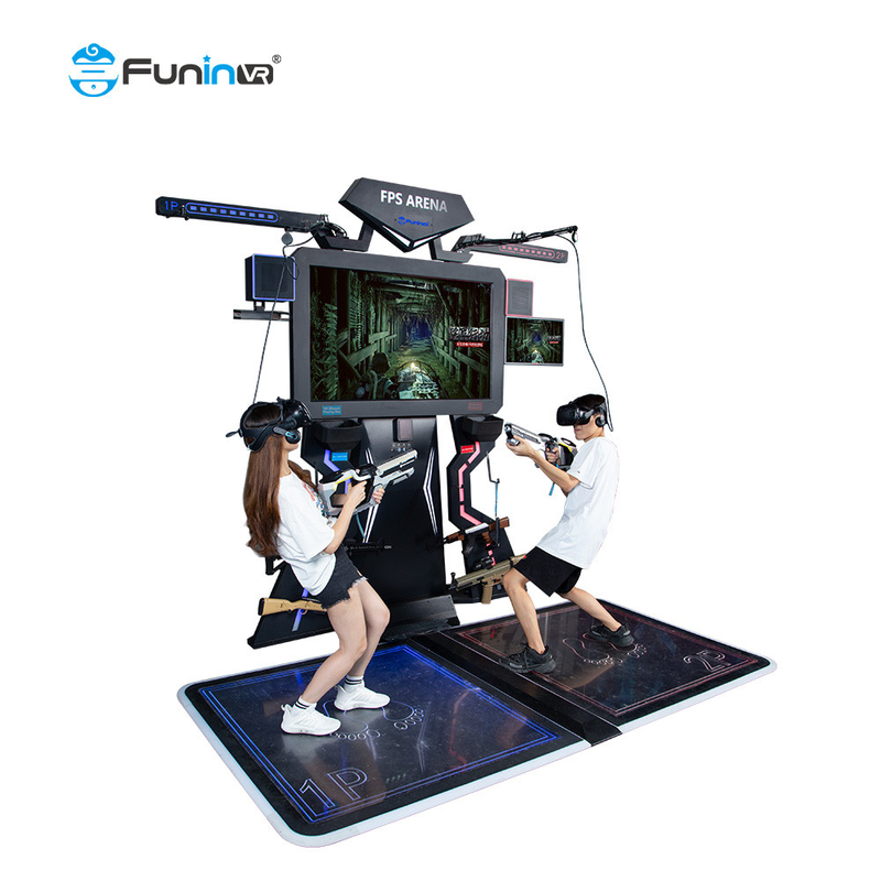 시뮬레이터 멀티 플레이어 FPS 테마 공원 장비를 촬영하는 0.8 kw 9D VR 게임기